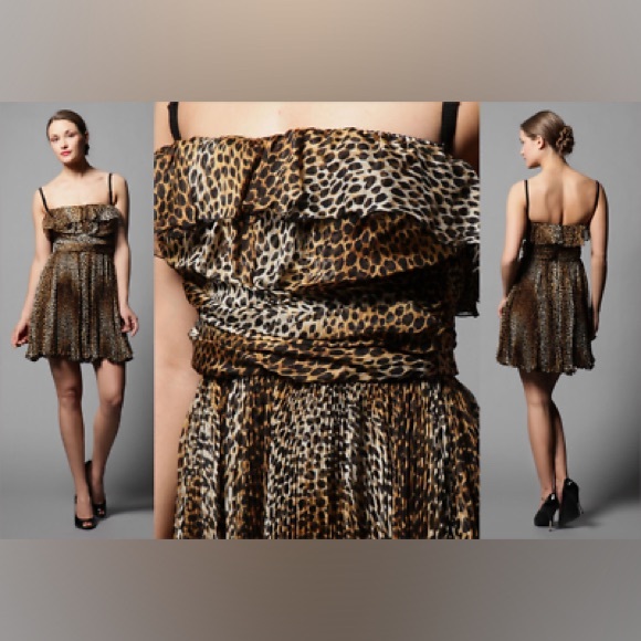 DOLCE & GABBANA RUNWAY D&G 100% Silk Leopard Print Bustier Bra Dress Size IT40 - Picture 2 of 10